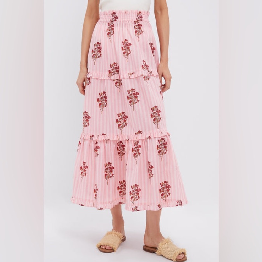 Tuckernuck Pink Floral A-Line Skirt
